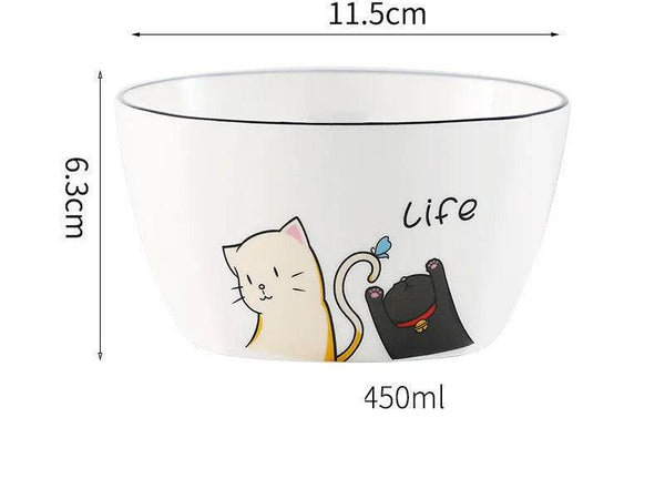North Cat Ceramic Bowl Household Ceramic Noodle Bowl Cute Ideas - Iron Phoenix GHG