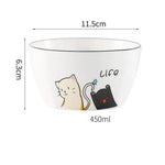 Cartoon Cat Life Ramen Noodle Bowl - detail of cute feline character illustration | Our Phoenix Rise