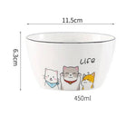 Cartoon Cat Life Ramen Noodle Bowl - close-up of cheerful cartoon cat design | Our Phoenix Rise