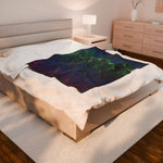 Minecraft inspired Mountain Vibes Velveteen Plush Blanket - Iron Phoenix GHG