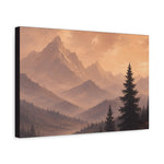 Misty Mountain Sunrise Canvas Wall Art - Peaceful Nature Decor | Americana