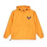 Packable Anorak Jacket — Lightweight Orange Windbreaker with Stag Emblem