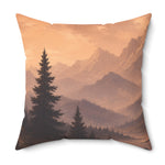 Pine Tree Sunset Mountain Throw Pillow 14-28