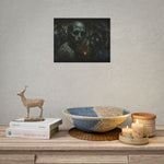 Horror Creature Poster | Rolled Poster, Dark Cave, Creepy Skeleton Figure