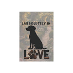 Labrador silhouette with paw LOVE Garden Flag | House Banner