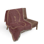 Oversized Heart Woven Blanket | Cozy Throw, Fringe Edge, Minimal Heart Design