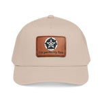 Baseball Cap — Leather Patch “I’m Perfectly Fine” Star Emblem