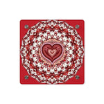 Red Heart Mandala Acrylic Wall Art Panels - Vibrant Home Decor - Iron Phoenix GHG