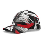 Abstract Graphic Black Red White Baseball Cap - front left view | Our Phoenix Rise