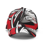 Abstract Graphic Black Red White Baseball Cap - front view | Our Phoenix Rise