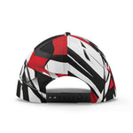 Abstract Graphic Black Red White Baseball Cap - back view with adjustable snapback | Our Phoenix Rise