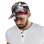 Abstract Graphic Black Red White Baseball Cap - top view showing design pattern | Our Phoenix Rise
