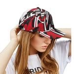 Abstract Graphic Black Red White Baseball Cap - internal view with structured crown | Our Phoenix Rise