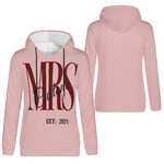 Personalized Mrs Est 2024 Hoodie - White, detail of sleeve and cuff | Our Phoenix Rise