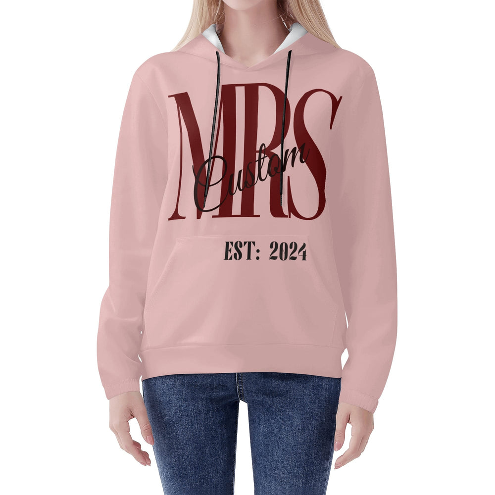 Personalized Mrs Est 2024 Hoodie Black White S-2XL