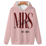 Personalized Mrs Est 2024 Hoodie - Black on female model, front view | Our Phoenix Rise
