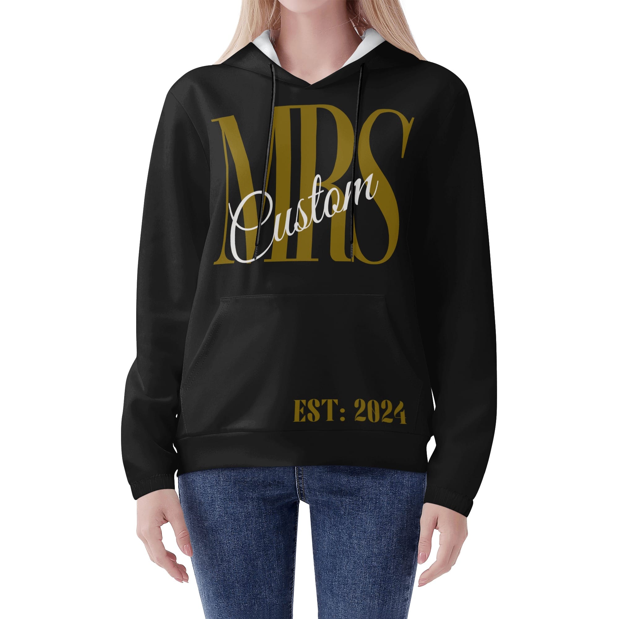Custom mrs Hoodie Black & White S-2XL