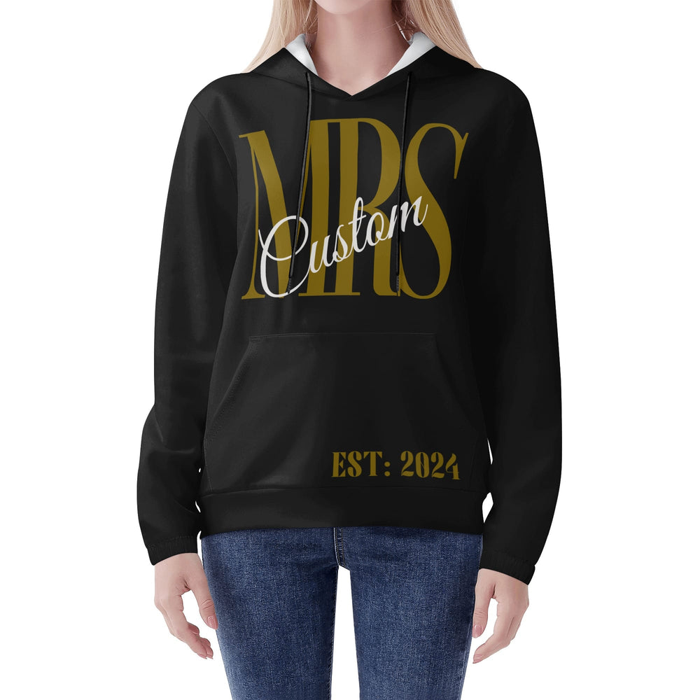 Custom mrs Hoodie Black & White S-2XL
