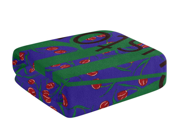 Bath Towel Customizable Purple and flowers