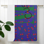 Bath Towel Customizable Purple and flowers