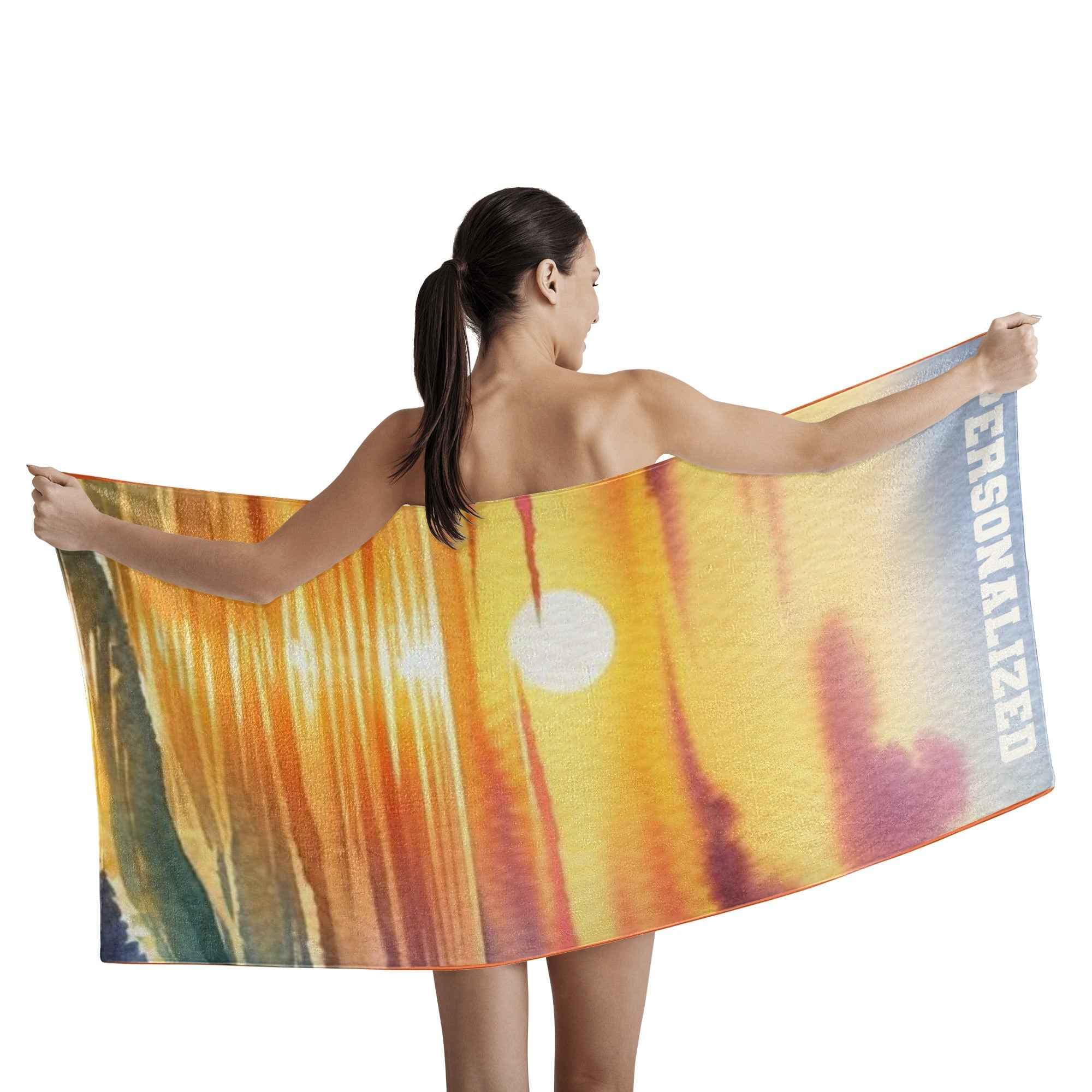 Personalized Sunset Beach Bath Towel 29x55