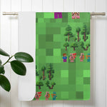 Personalized Pixel Block Survival Mode Bath Towel - Hanging on Bathroom Rail | Our Phoenix Rise