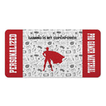 Personalized Gamer Superhero Bath Towel - Full Flat Layout Showing Controller Doodle Pattern | Our Phoenix Rise