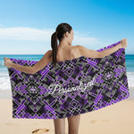 Black and purple Bath Towel