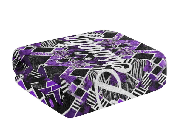 Black and purple Bath Towel