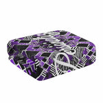 Personalized Purple Geometric Bath Towel - Neatly Folded | Our Phoenix Rise