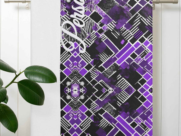 Black and purple Bath Towel