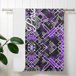 Black and purple Bath Towel