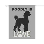 Dog Lover's Garden Banner, Poodle in Love Flag, Outdoor Décor, Pet Memorial, Garden Decoration, Dog Mom Gift, Customizable Banner - Iron Phoenix GHG