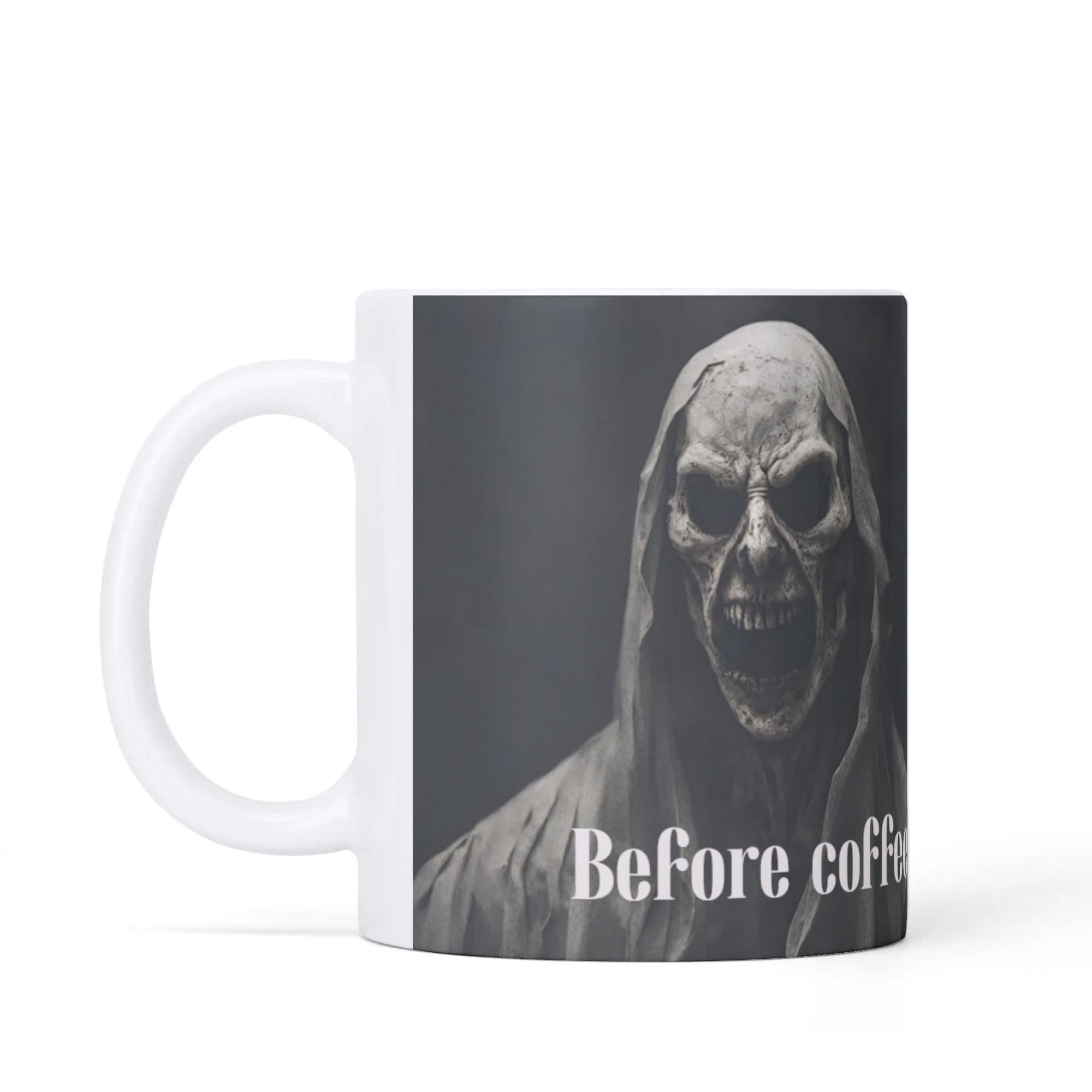 Funny Color Changing Coffee Mug - Grim Reaper Before After Coffee