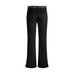 Womens Black Flare Pants - Back View with Patterned Waistband | Our Phoenix Rise