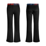 Womens Black Flare Pants - Front and Back Views on White Background | Our Phoenix Rise
