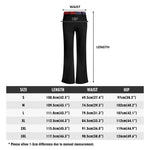 Womens Black Flare Pants - Detailed Size Chart for Waist Hip Length | Our Phoenix Rise