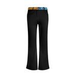 Women's Black Flare Pants with Patterned Waistband - Front View | Our Phoenix Rise
