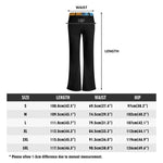 Women's Black Flare Pants with Patterned Waistband - Size Chart with Measurements | Our Phoenix Rise