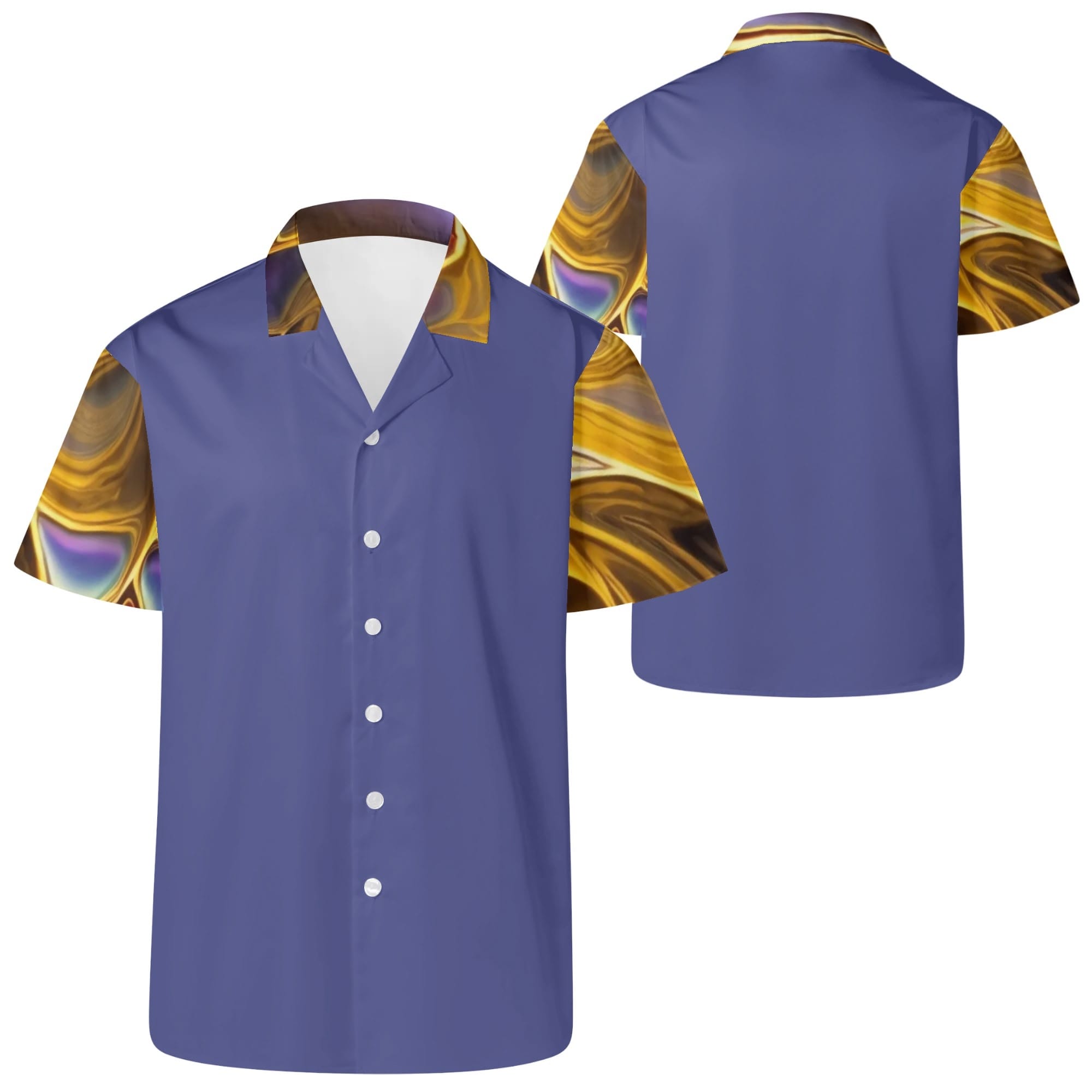 Mens Blue Abstract Swirl Hawaiian Shirt 2XS-6XL