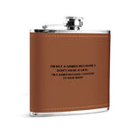 Funny Gamer Quote Hip Flask - Full Product View White Background | Our Phoenix Rise