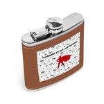 Gaming Superpower Stainless Steel Flask - Angled View Leather Wrapped | Our Phoenix Rise