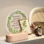 Personalized Custom Name Acrylic LED Night Light - close up of customizable name detail | Our Phoenix Rise