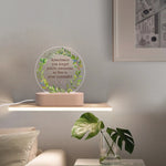 Personalized Custom Name Acrylic LED Night Light - glowing on a bedside table | Our Phoenix Rise