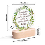 Personalized Custom Name Acrylic LED Night Light - detail of the botanical wreath design | Our Phoenix Rise