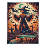 Personalized Halloween Witch Throw Blanket - close up on design | Our Phoenix Rise