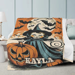 Personalized Halloween Throw Blanket - Custom Name Detail | Our Phoenix Rise