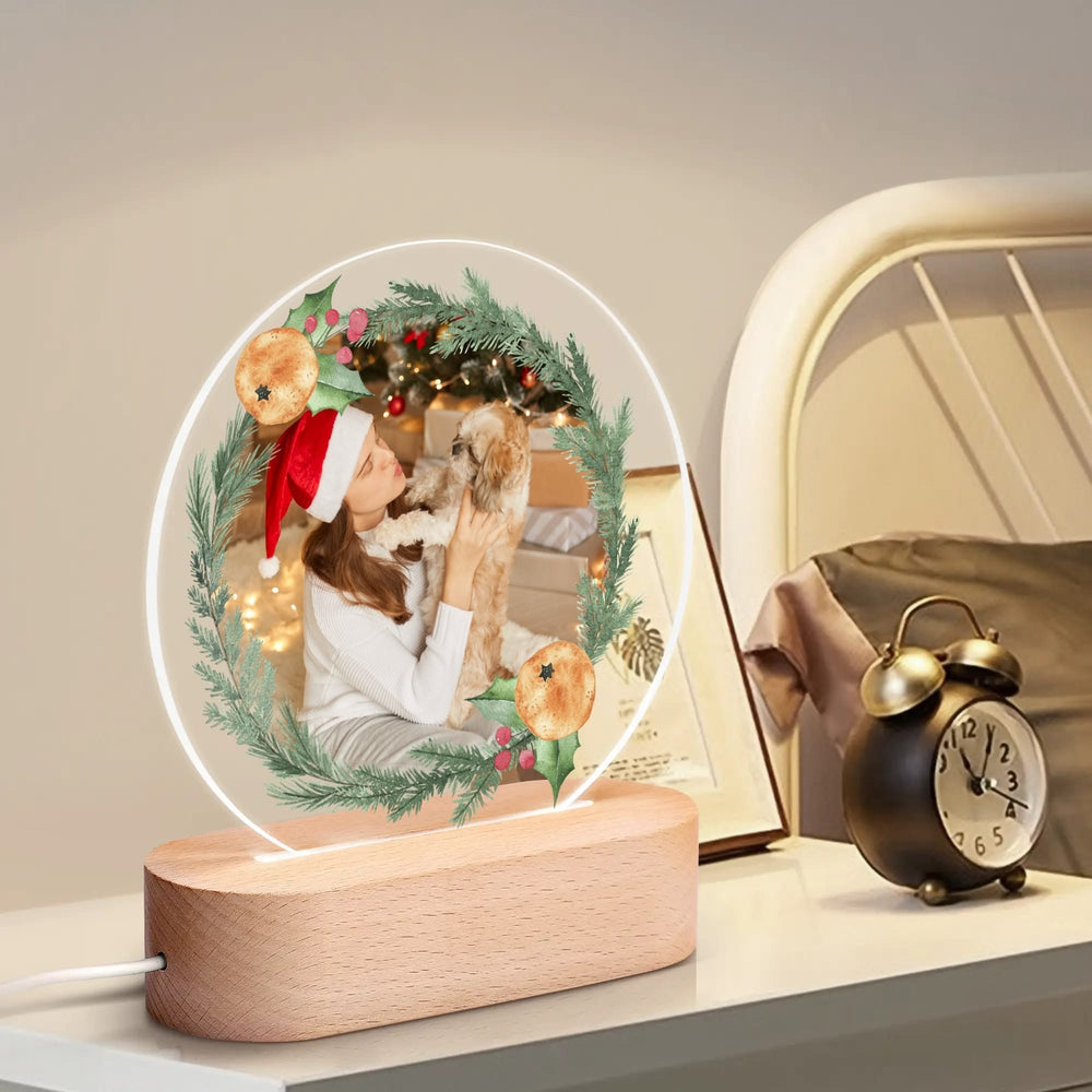 Personalized Christmas Photo Lamp Custom Acrylic Night Light