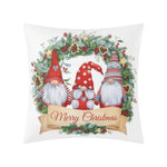 Christmas Gnome Wreath Pillow Cover - Full view on a light gray sofa | Our Phoenix Rise