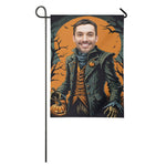 Personalized Halloween Garden Flag - custom face on scarecrow body, white background | Our Phoenix Rise